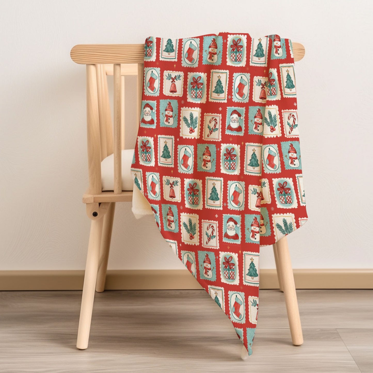 Christmas Stamps Child & Baby Snuggle Blanket