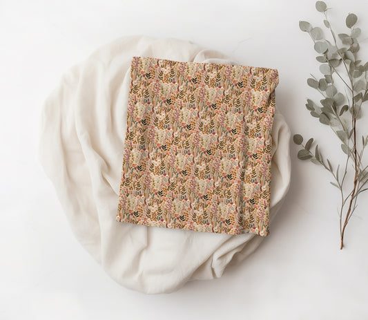 Embroidered Look Floral Snuggle Blanket - Pram/Buggy Size