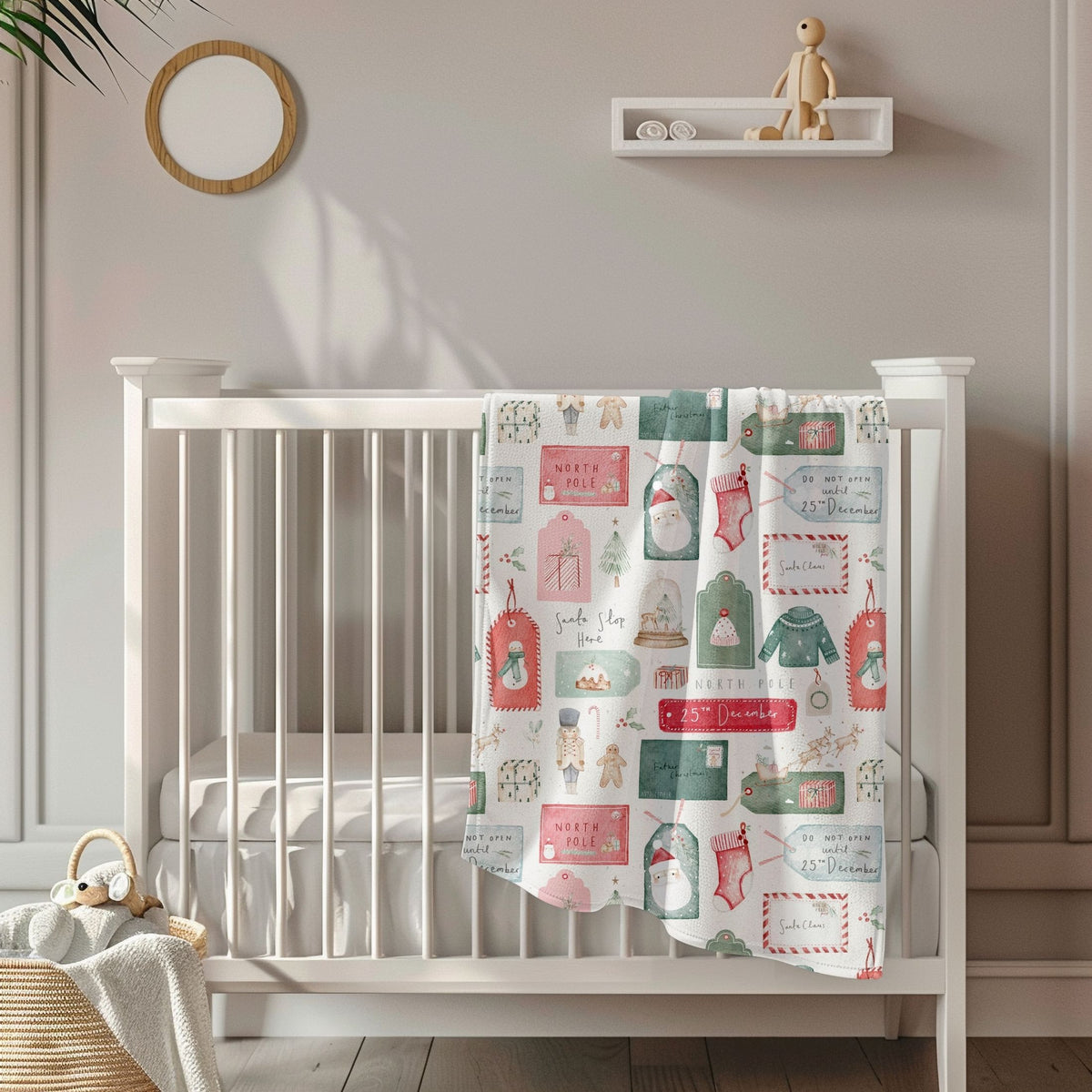 North Pole Greetings Toddler & Child Sherpa Blanket