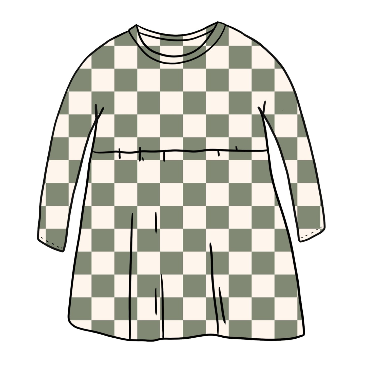 Chequerboard Child & Baby Sleeved Dress - 3 options
