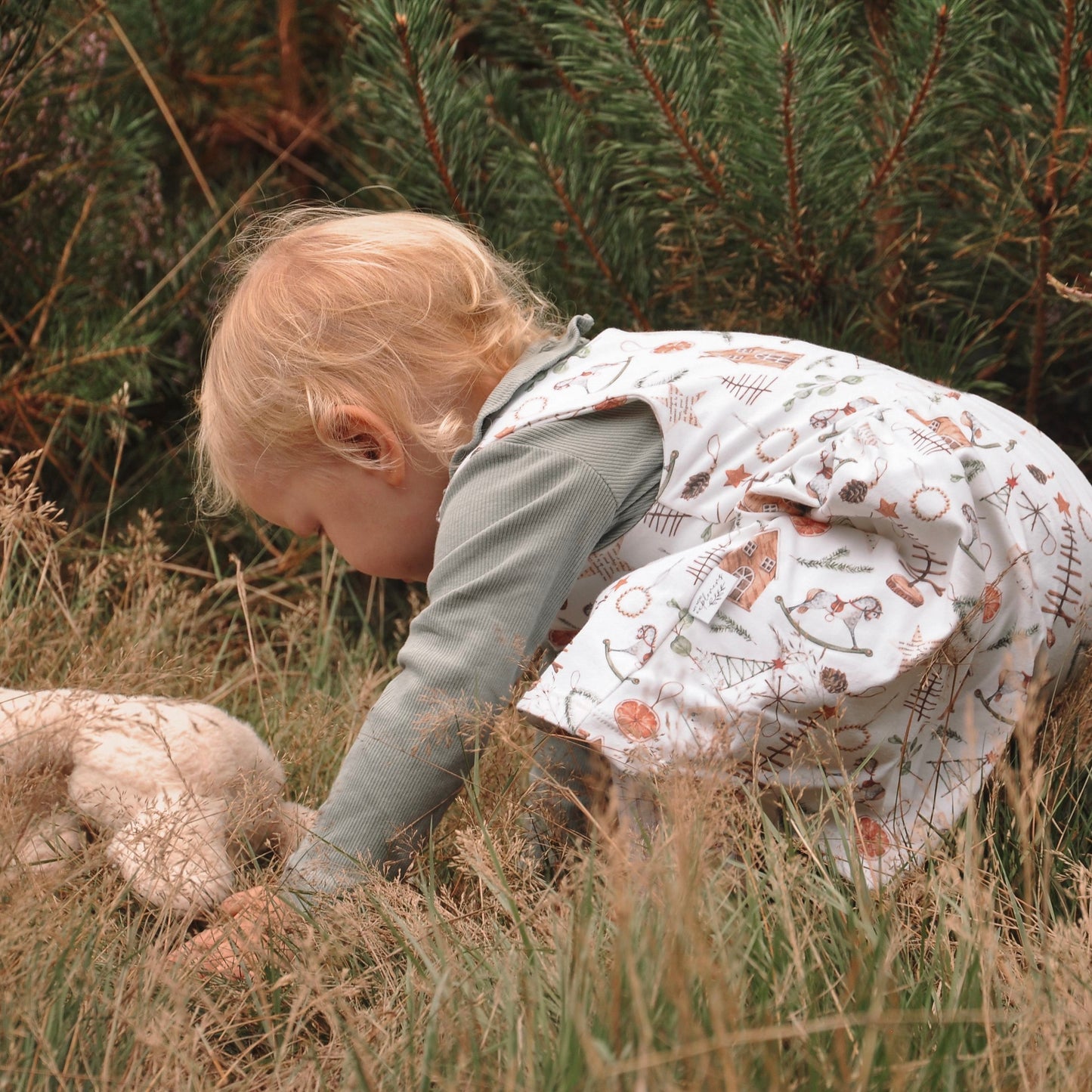 Scandi Christmas Child & Baby Pinafore Dress