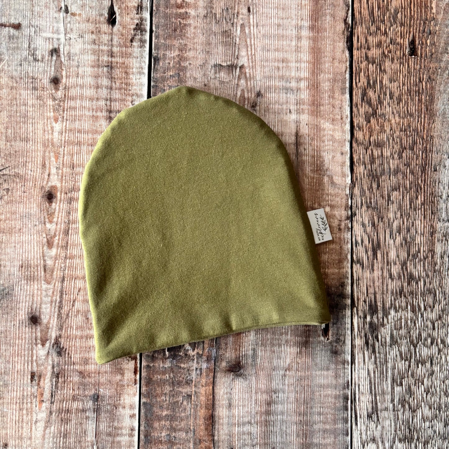 Wild Wood Check Bobble Hat 0-6m (army inside) NO POM POM