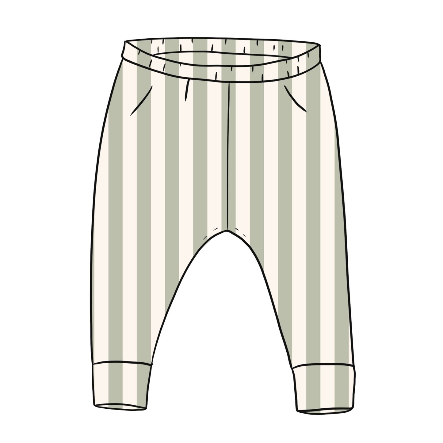 Sage Stripes Toddler & Child Leggings