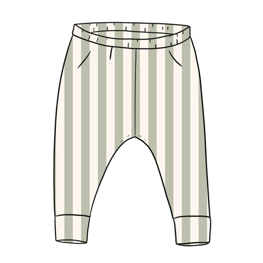 Sage Stripes Toddler & Child Leggings