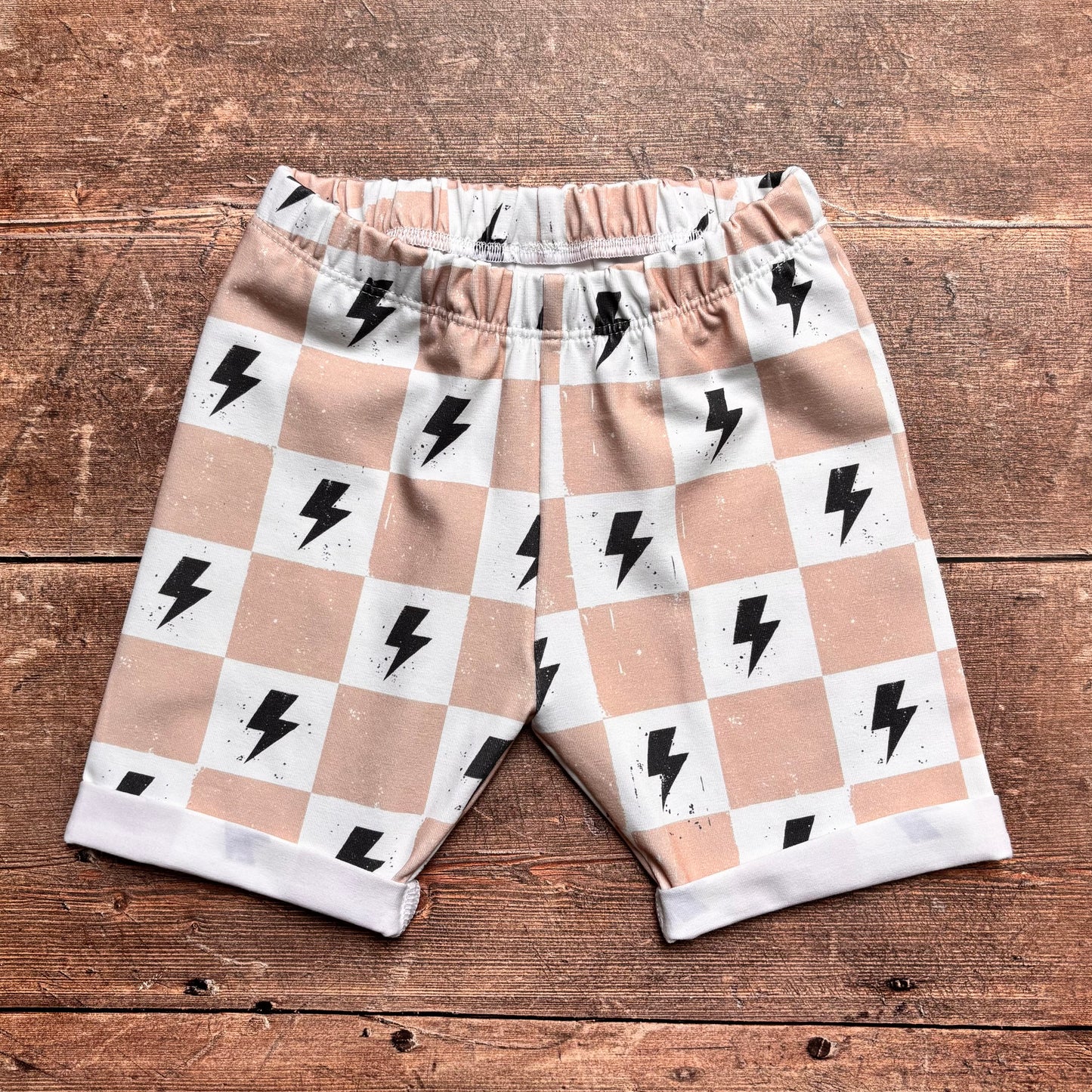 Lightning Chequers Child & Baby Shorts - Rolled or Hemmed