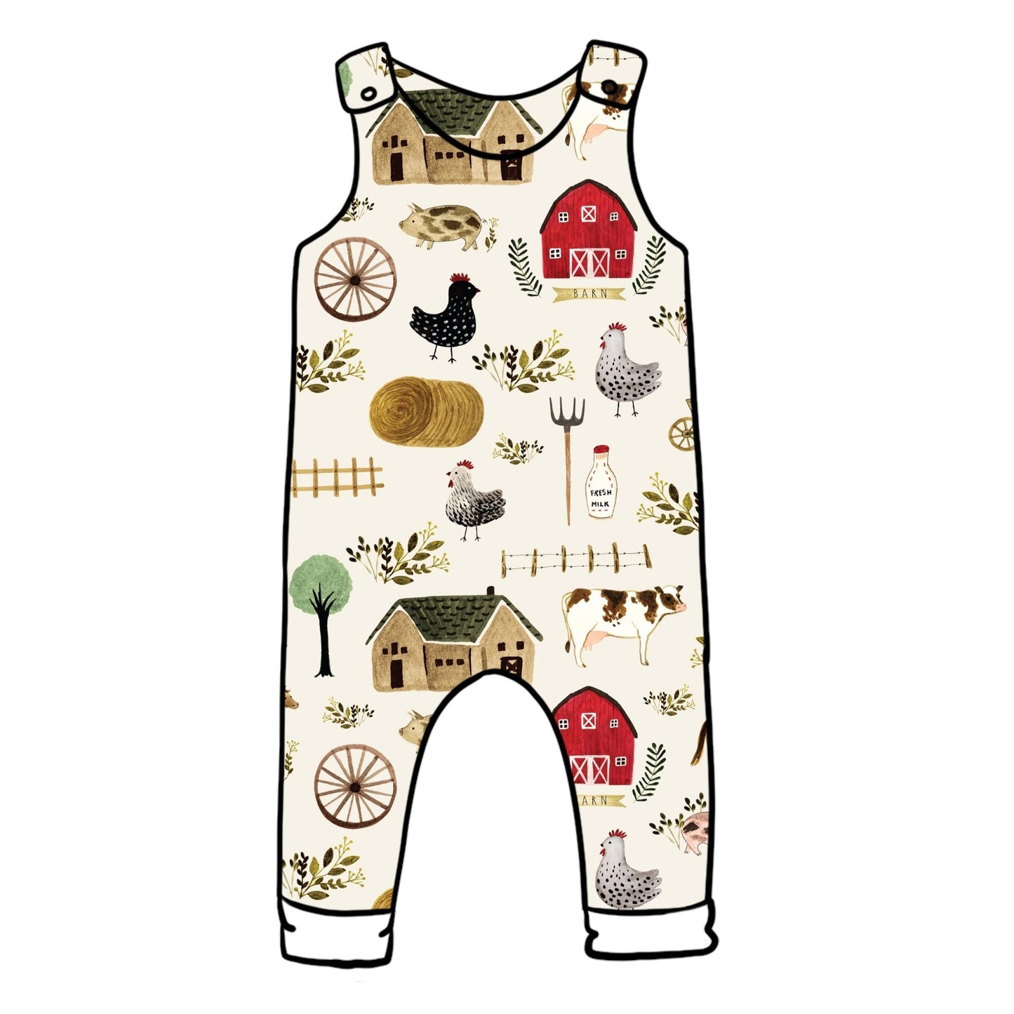 Farming Child & Baby Full Length Romper