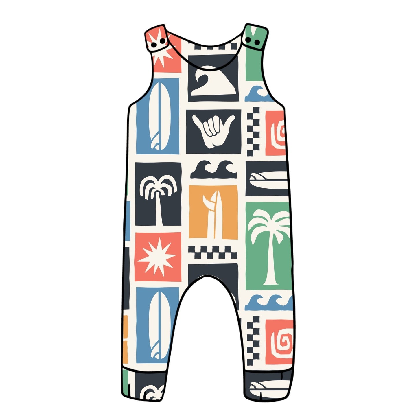 Surfing Child & Baby Full Length Romper