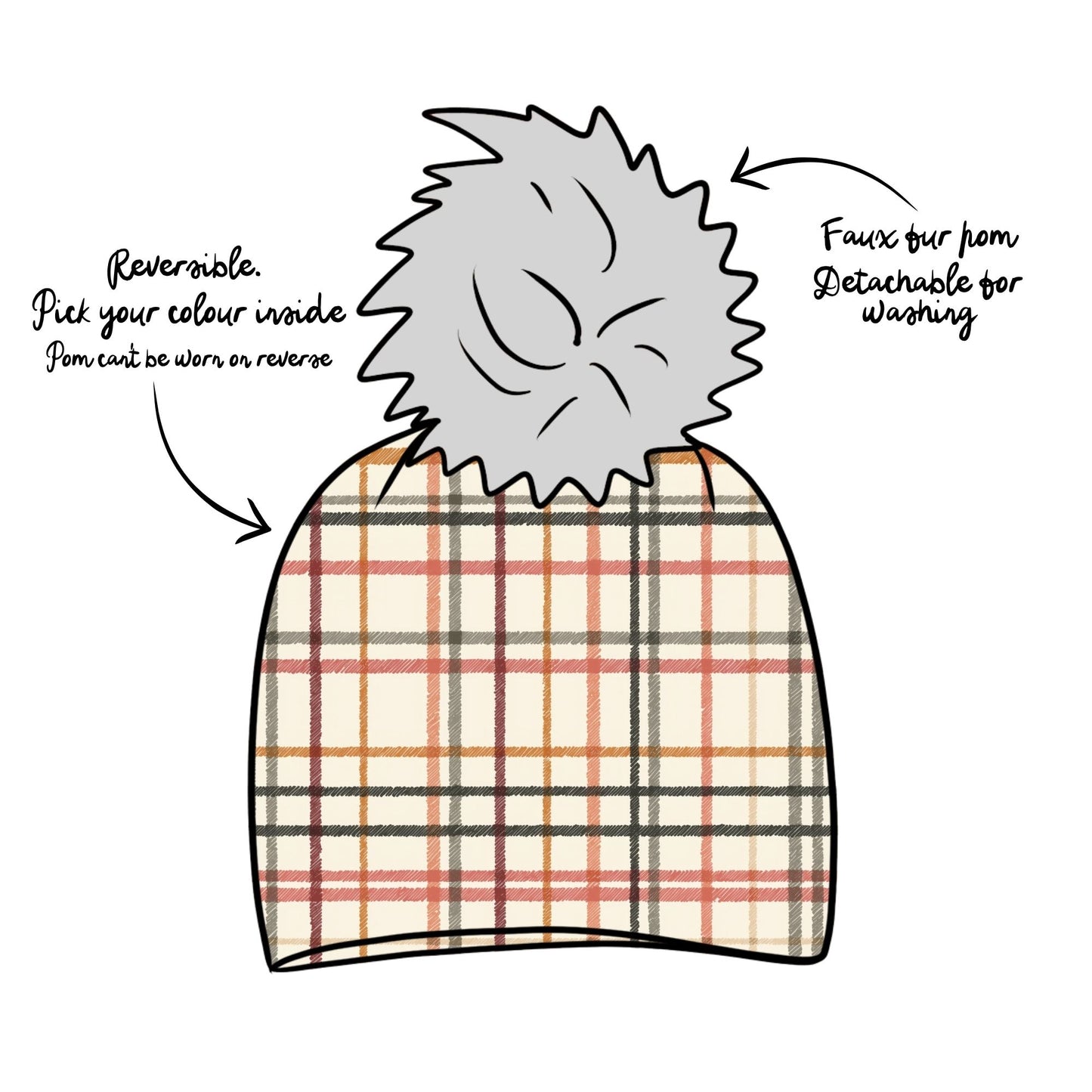 Rustic Plaid Toddler & Child Bobble Hat