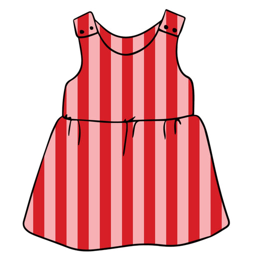 Pink & Red Stripes Child & Baby Pinafore Dress