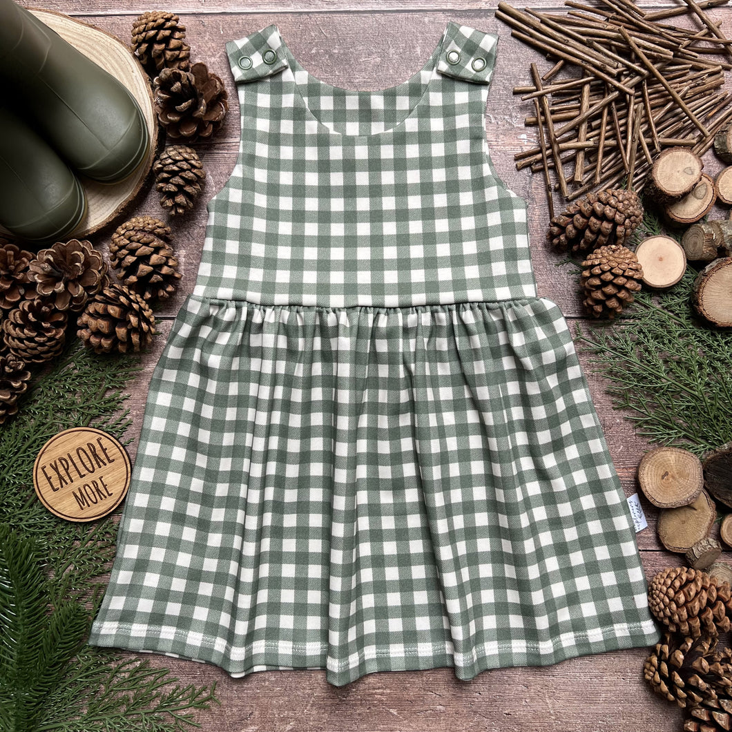 Forest Gingham Pinafore Dress