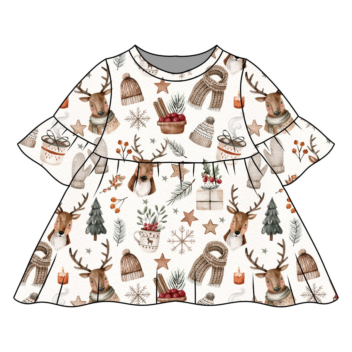 Cosy Christmas Child & Baby Sleeved Dress - 3 options