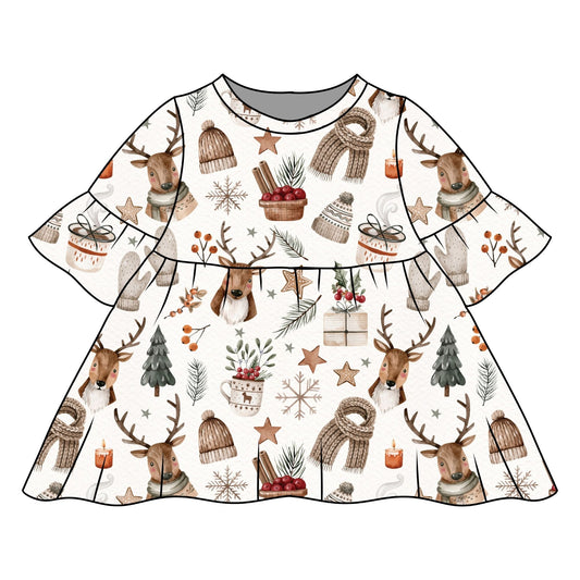 Cosy Christmas Child & Baby Sleeved Dress - 3 options