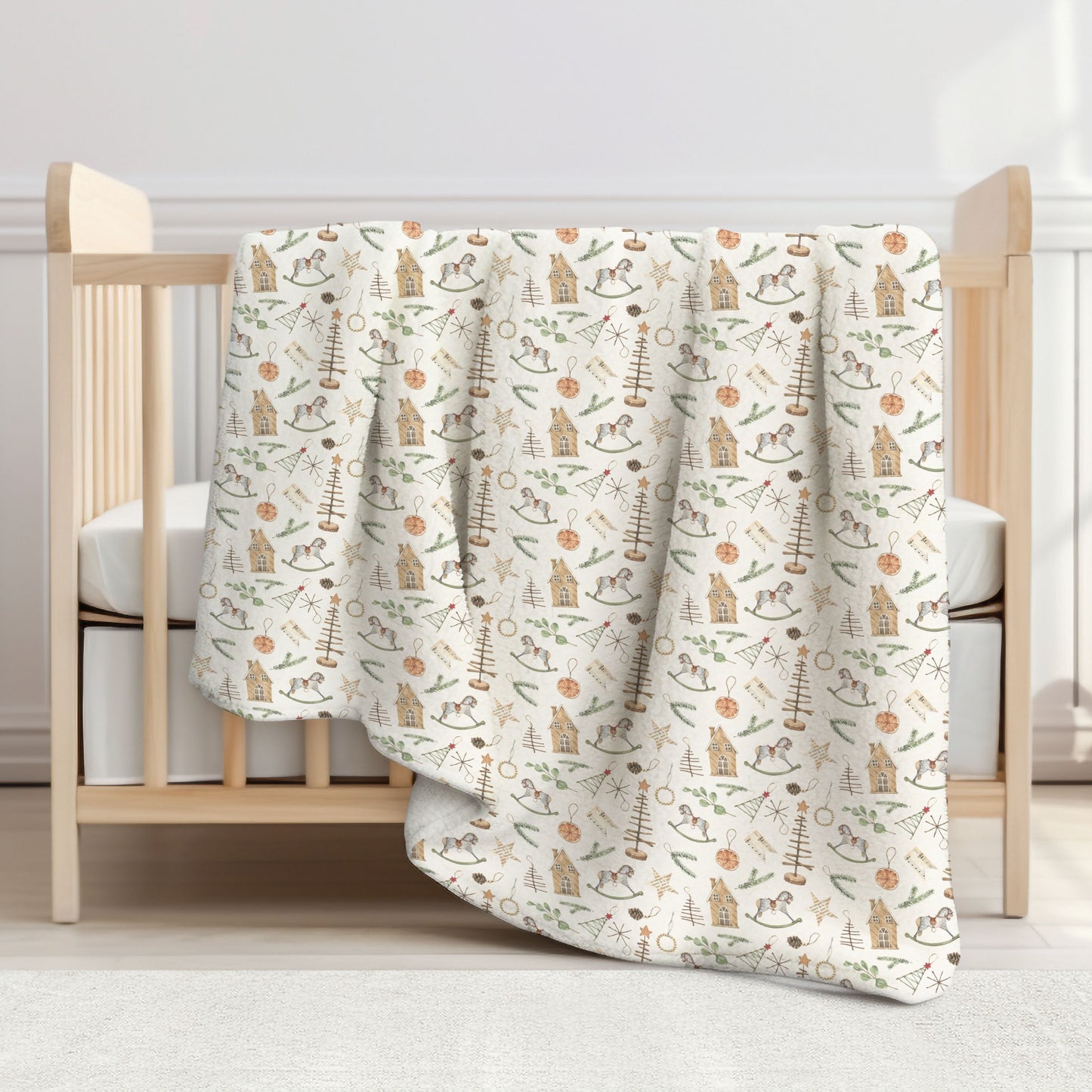 Scandi Christmas Child & Toddler Sherpa Blanket