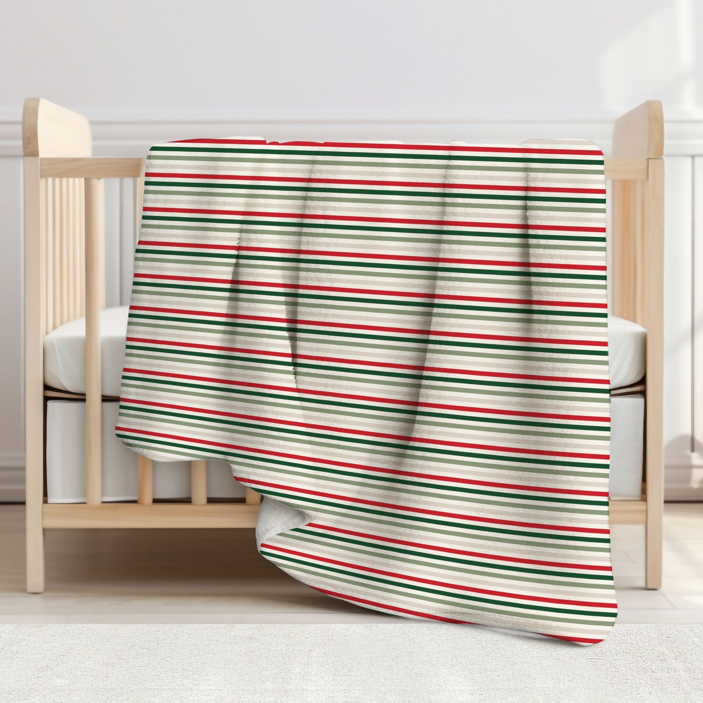Christmas Stripes Child & Toddler Sherpa Blanket