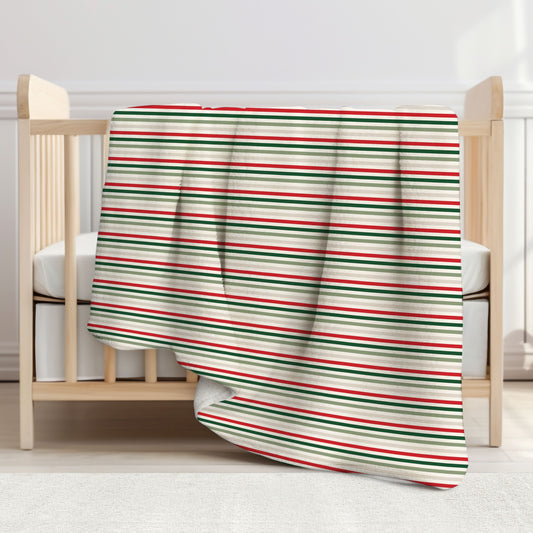 Christmas Stripes Child & Toddler Sherpa Blanket