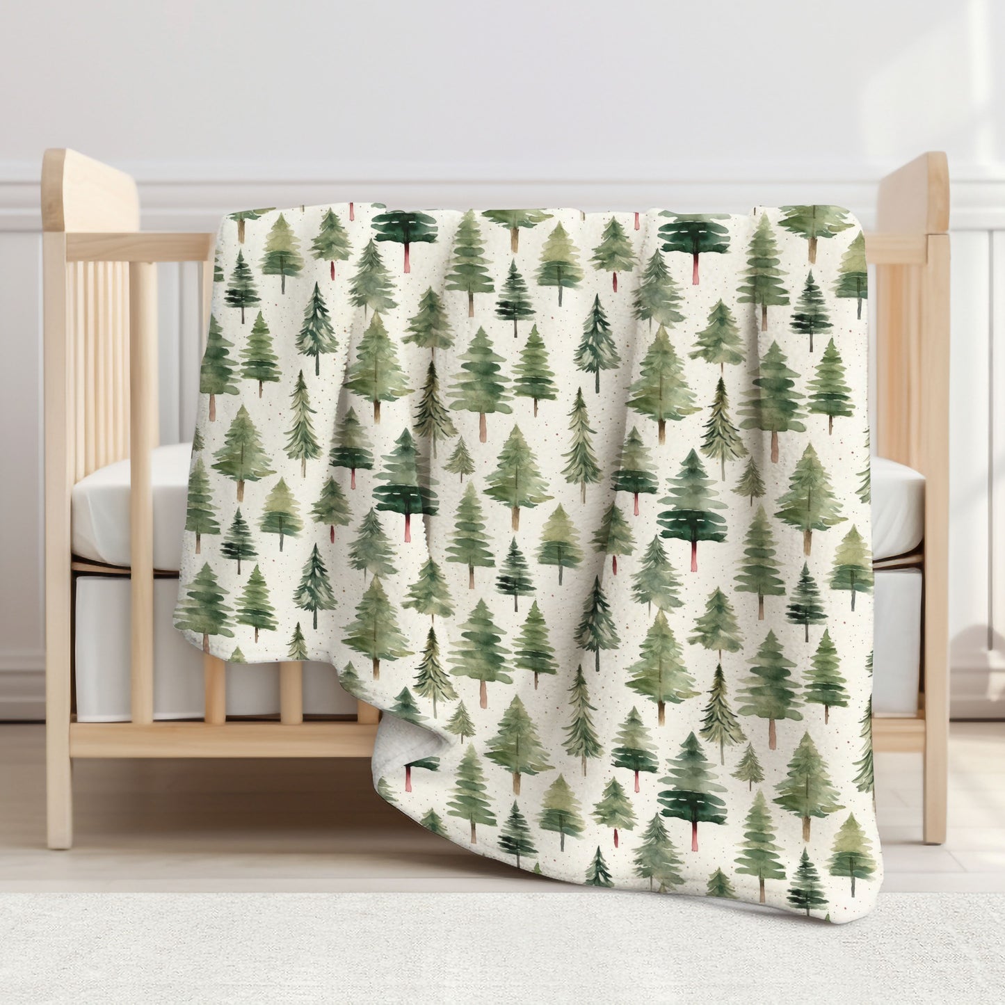 Scandi Woodland Child & Toddler Sherpa Blanket