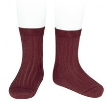 Load image into Gallery viewer, Cóndor Cotton Rib Ankle Socks - GARNET
