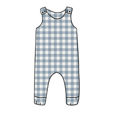 Load image into Gallery viewer, Denim Gingham Romper
