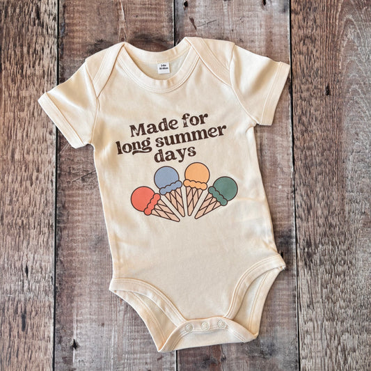 Made for long summer days SS bodysuit 3-6m (Natural)