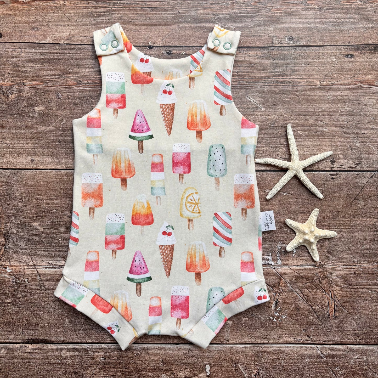 Ice Creams Bloomer Romper 3-6m