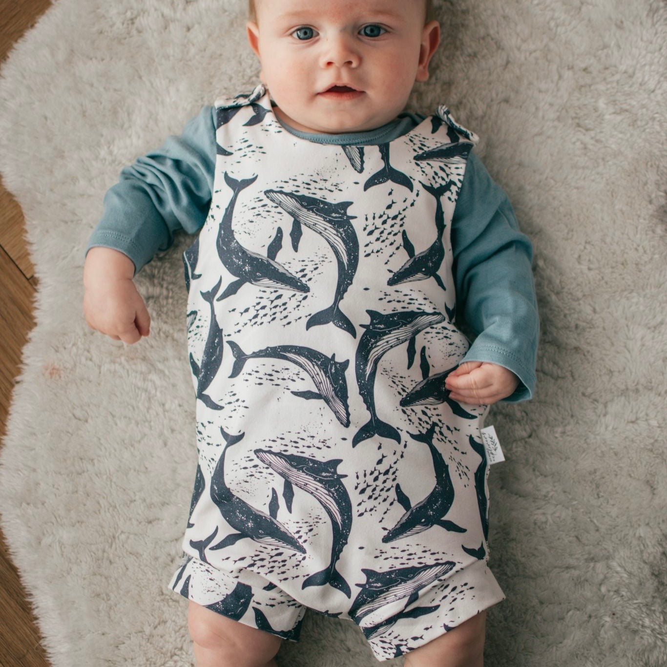 Whale Pod Bloomer Romper