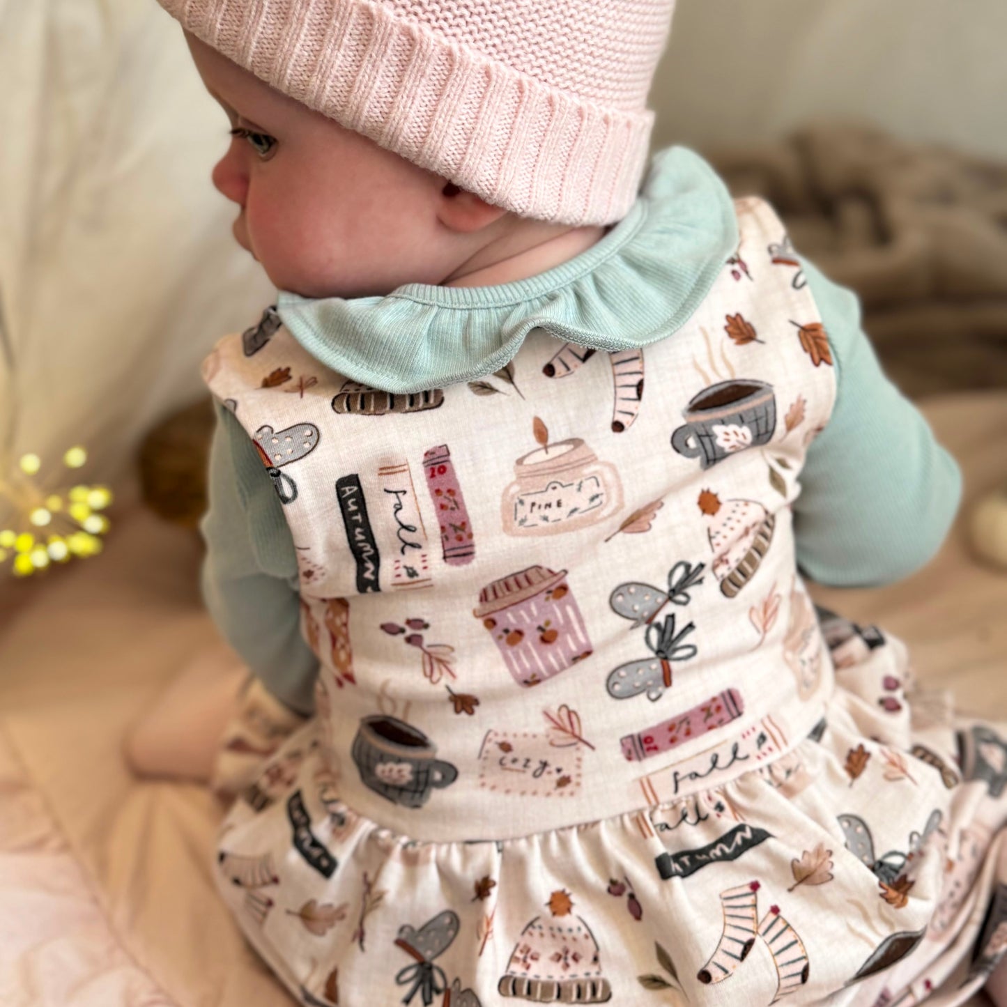 Autumn Girl Child & Baby Pinafore Dress