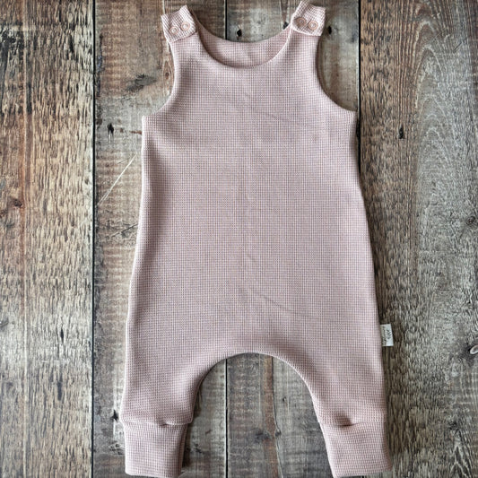 Dusky Pink Waffle Romper 9-12m