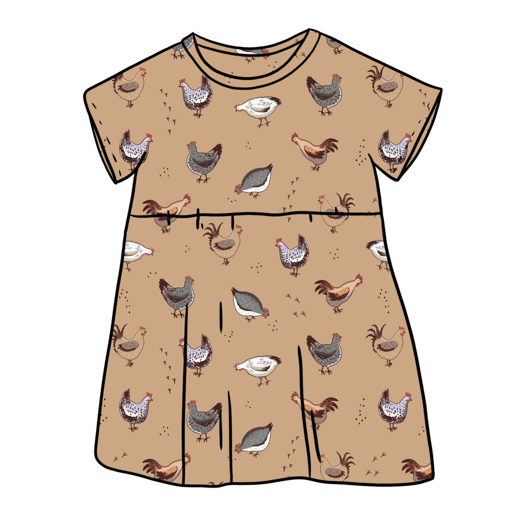 Chickens Short Sleeve Dress