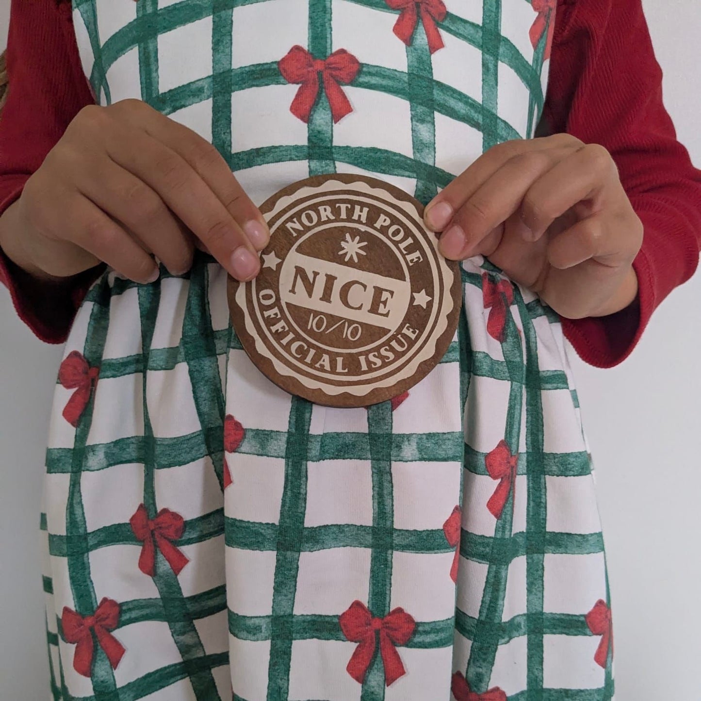 Christmas Gingham Child & Baby Pinafore Dress