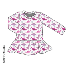 Load image into Gallery viewer, Pink Dinos Peplum Top
