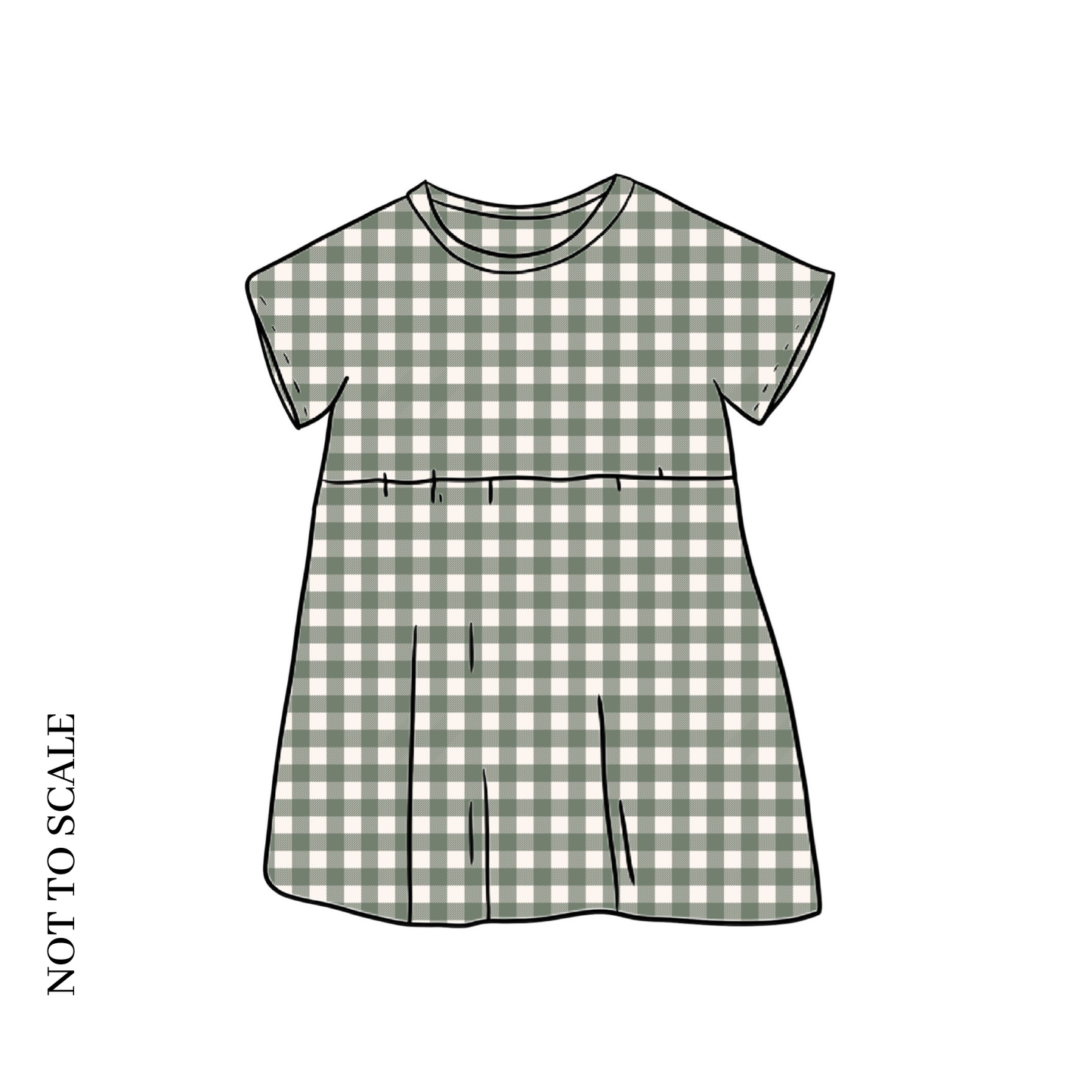 Forest Gingham Short Sleeve Dress