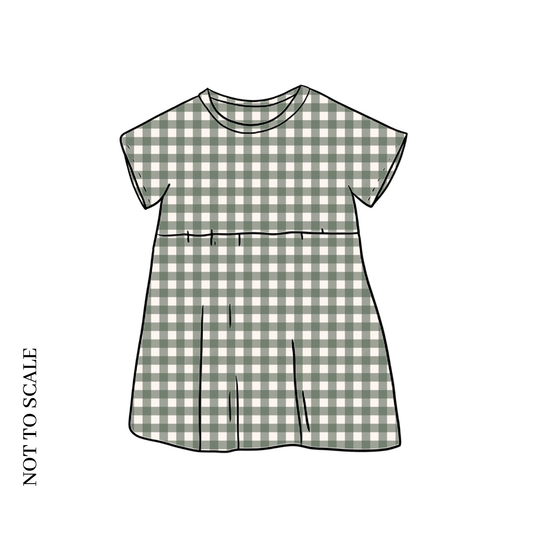 Forest Gingham Short Sleeve Dress