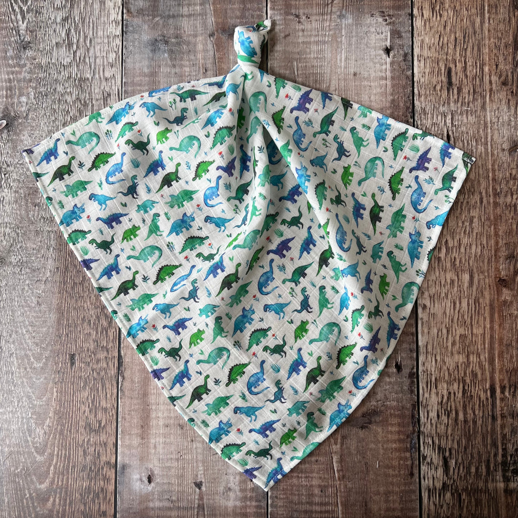 Ditsy Blue Dinos Muslin