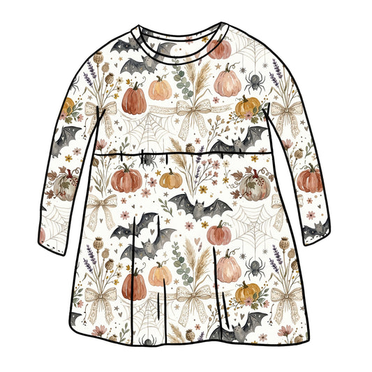 Boho Halloween Child & Baby Sleeved Dress - 3 options