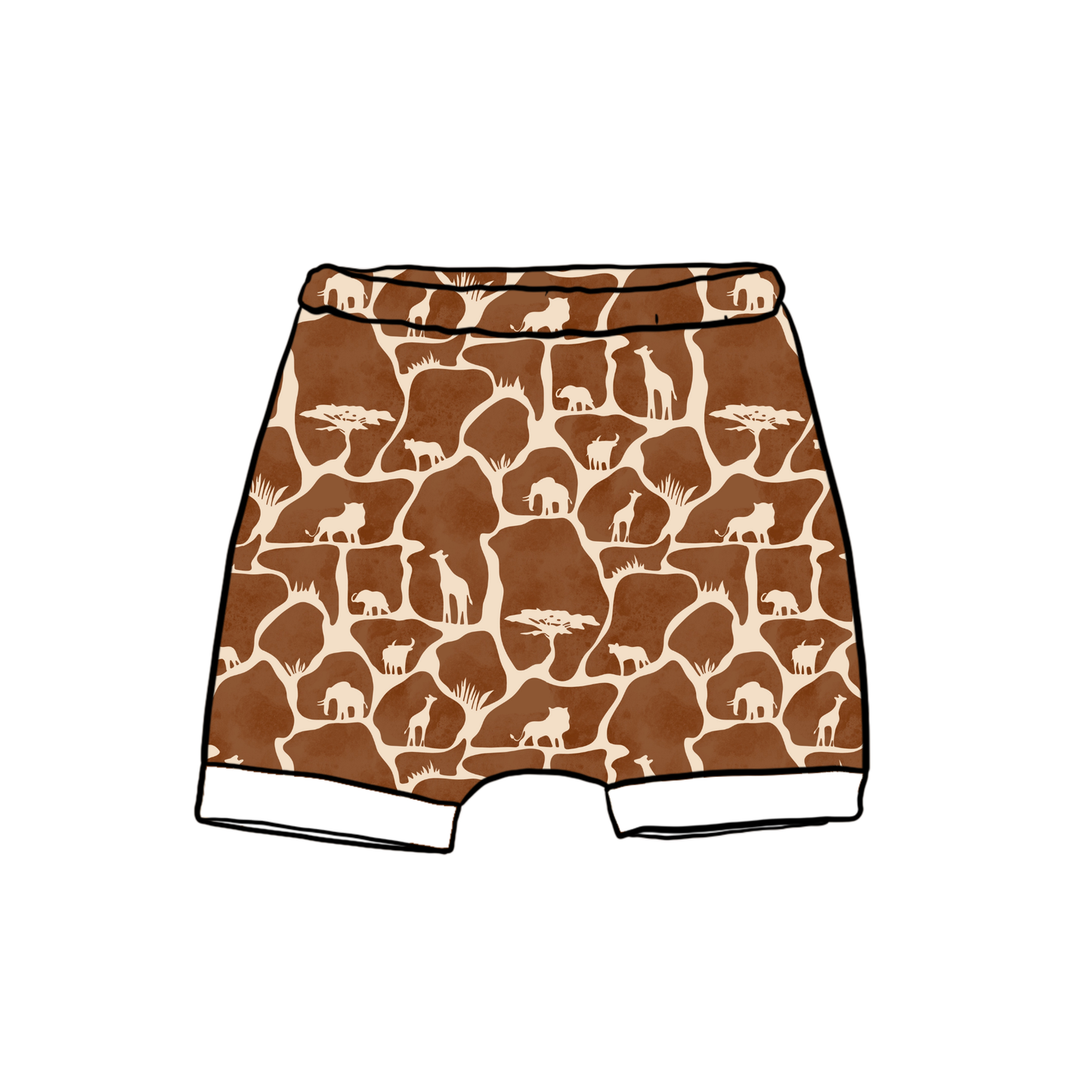 Wild Safari Child & Baby Shorts - Rolled or Hemmed