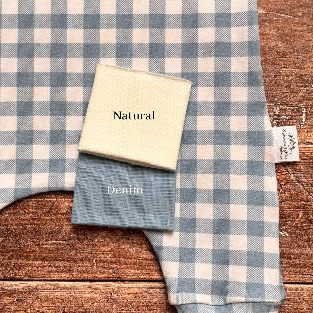 Denim Gingham Long Sleeve T-Shirt