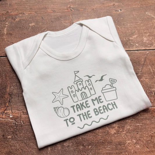 Take me to the beach short sleeve bodysuit 6-12m