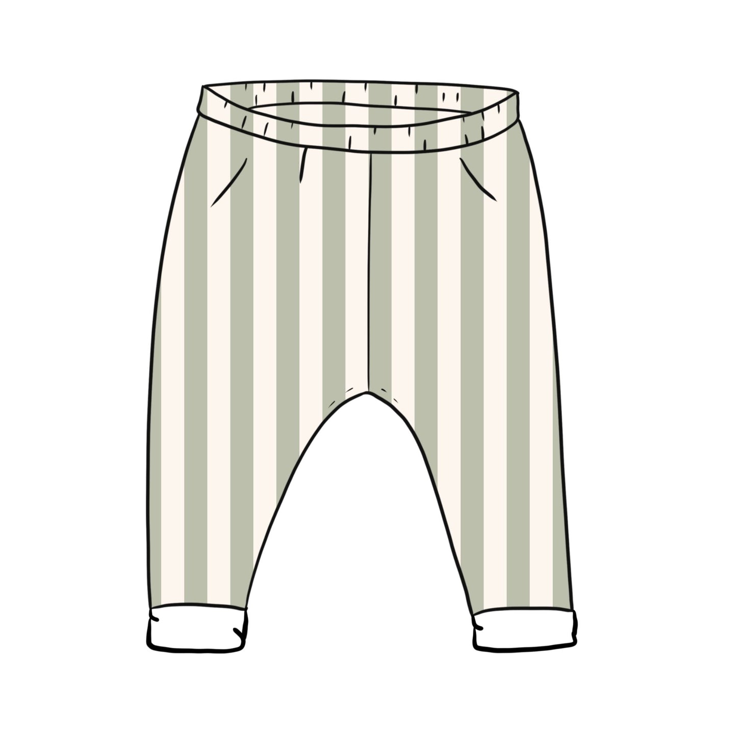 Sage Stripes Toddler & Child Leggings