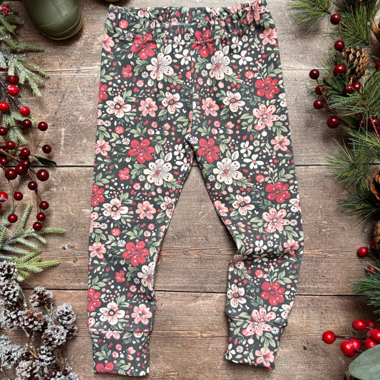 Christmas Floral Leggings 4-5 years