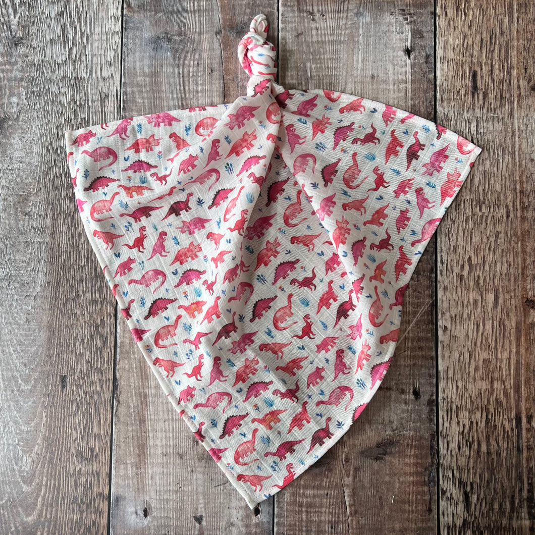 Ditsy Pink Dinos Muslin