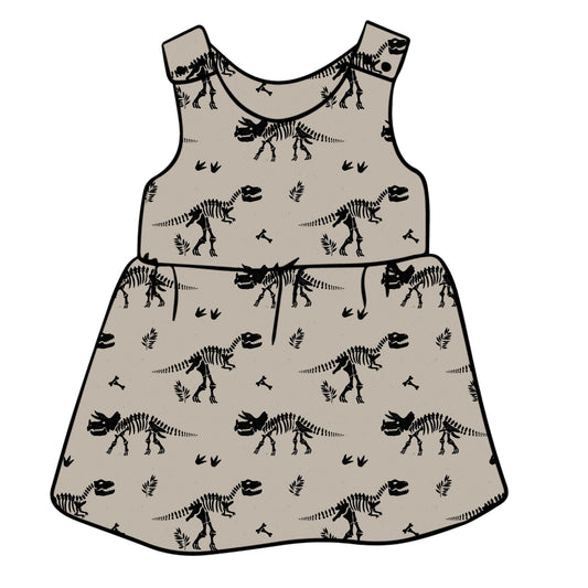 Dino Dig Child & Baby Pinafore Dress