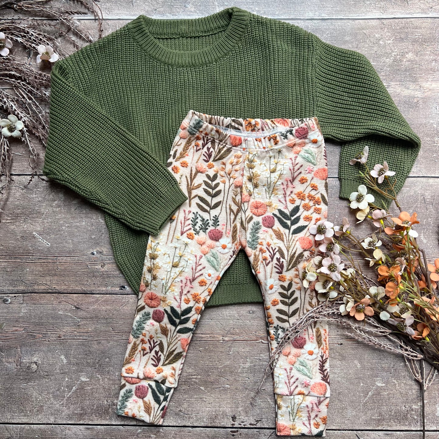 Embroidered Floral Look Leggings 18-24m