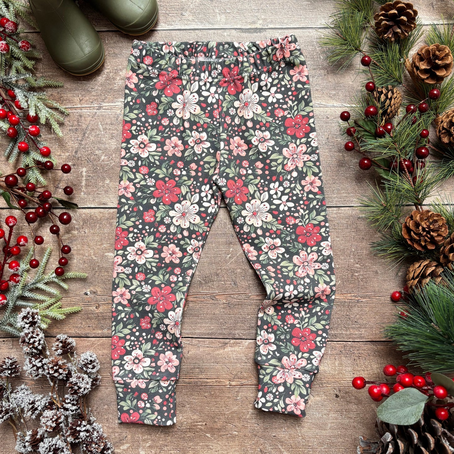 Christmas Floral Child & Baby Leggings