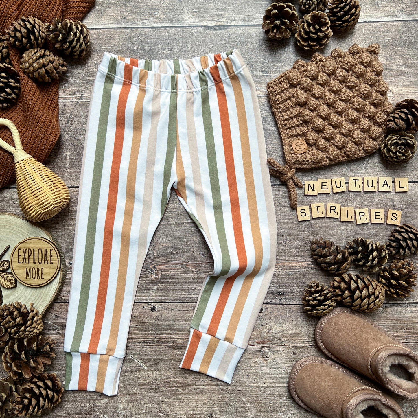 Neutral Stripes Leggings 12-18m