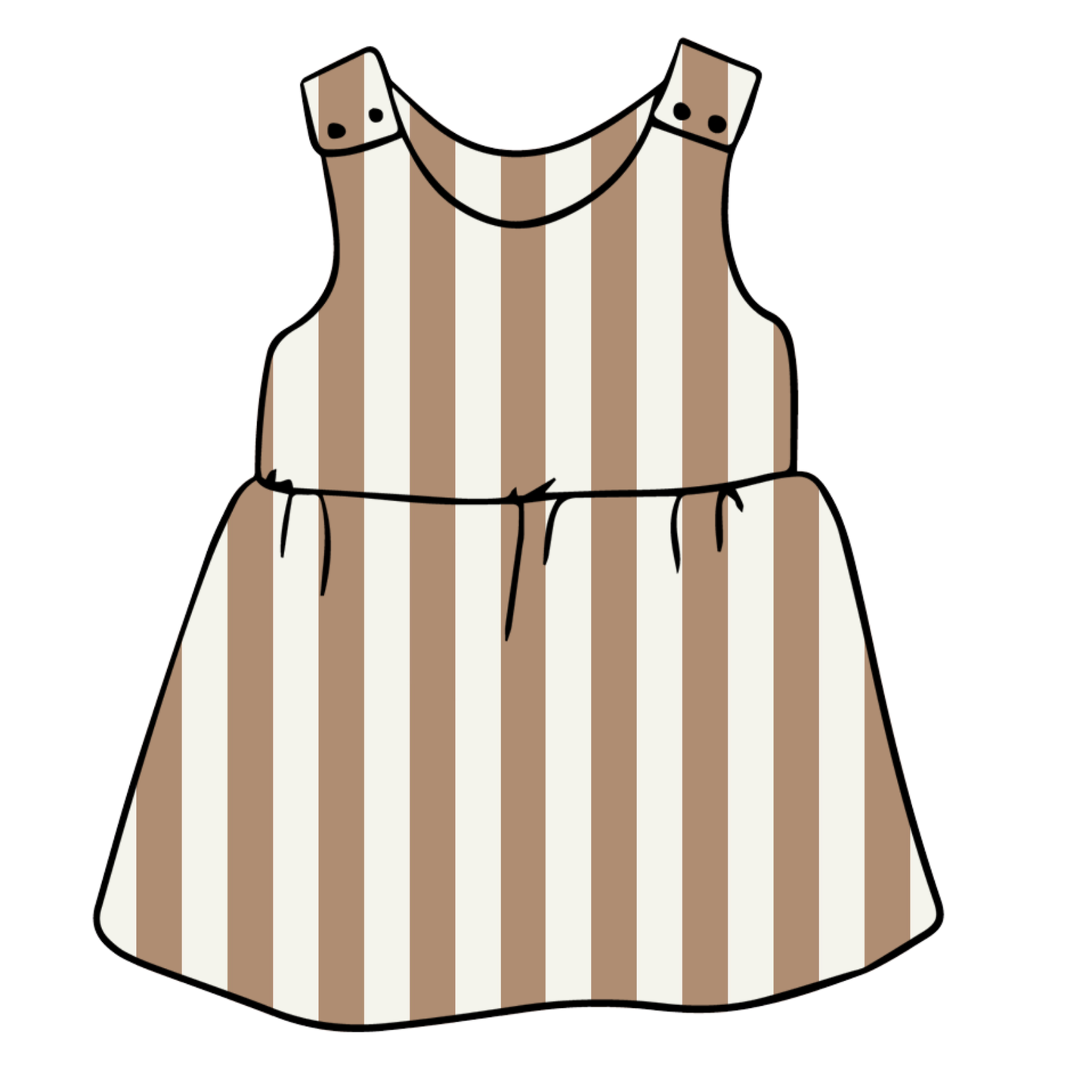 Taupe Stripes Child & Baby Pinafore Dress