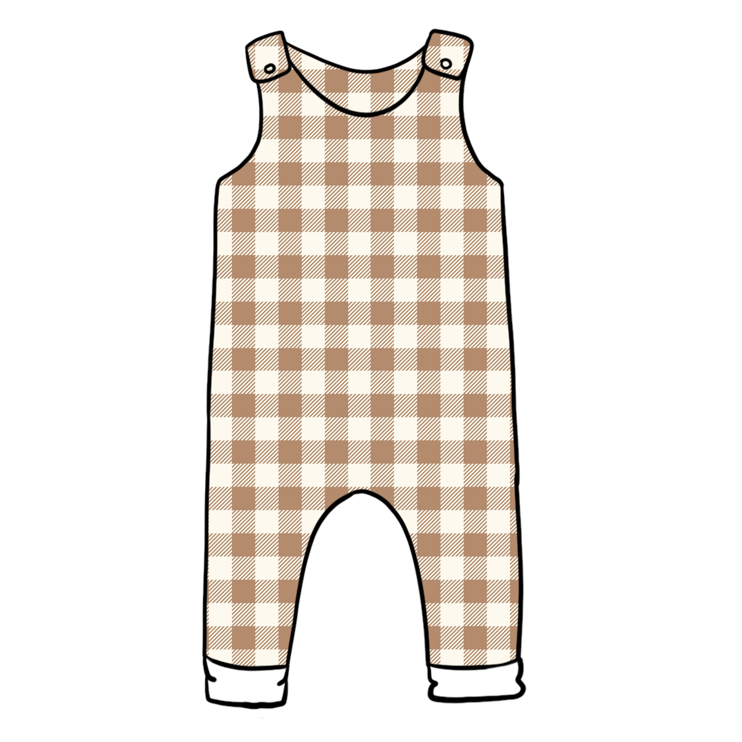 Mocha Gingham Child & Baby Full Length Romper