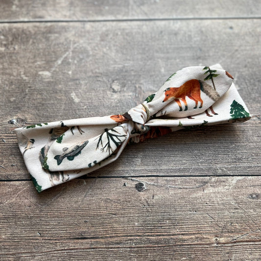 Wild Wood Animals Knot Bow Headband