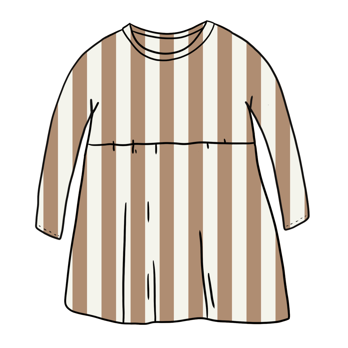 Taupe Stripes Child & Baby Sleeved Dress - 3 options