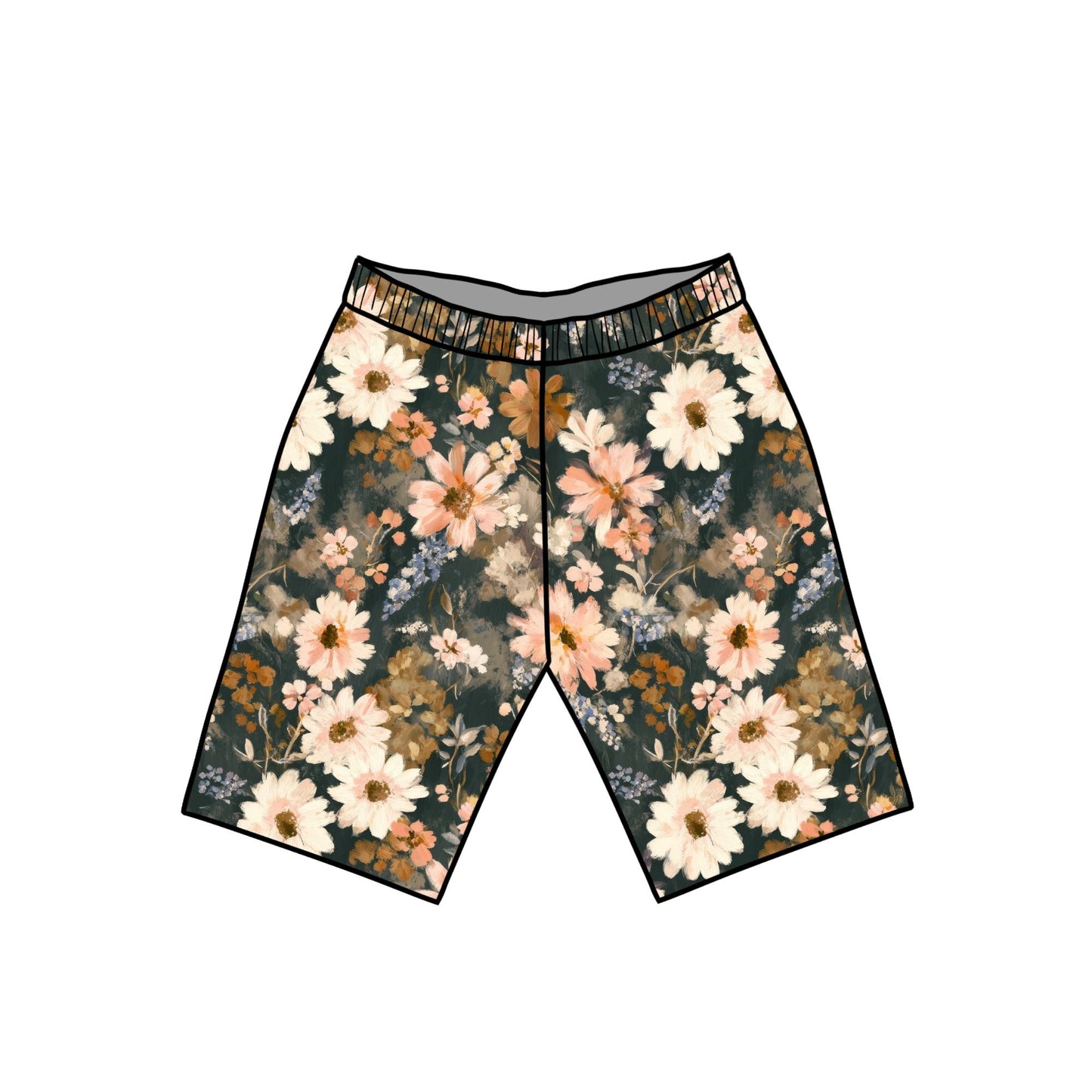 Fall Floral Child & Baby Shorts - Rolled or Hemmed