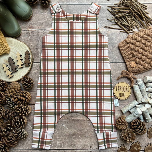 Wild Wood Check Romper 6-9m